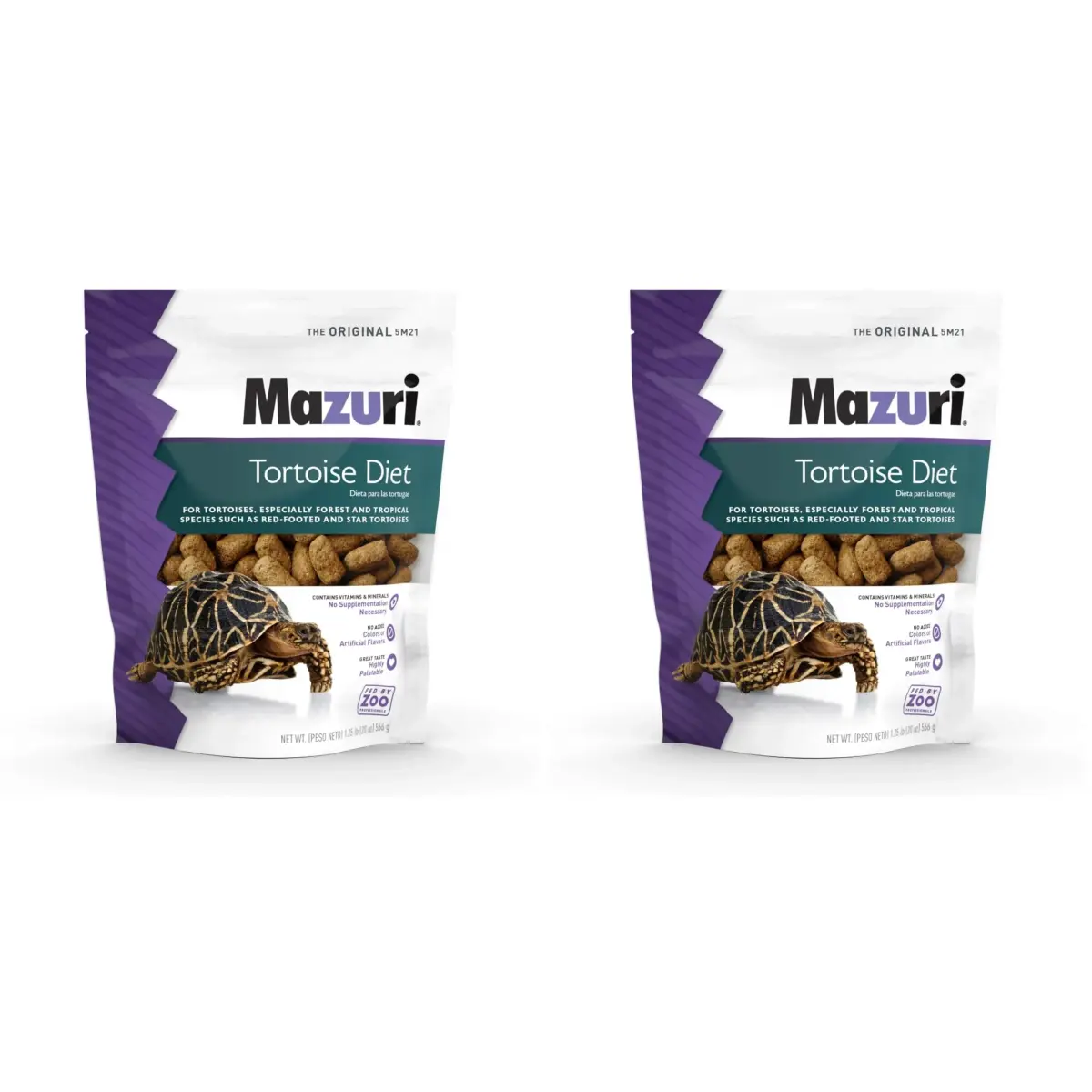 Mazuri Tortoise Diet 20 Ounce (20 OZ) Bag (Pack of 2) | Complete Nutrition for Tropical & Forest Tortoises - main product image