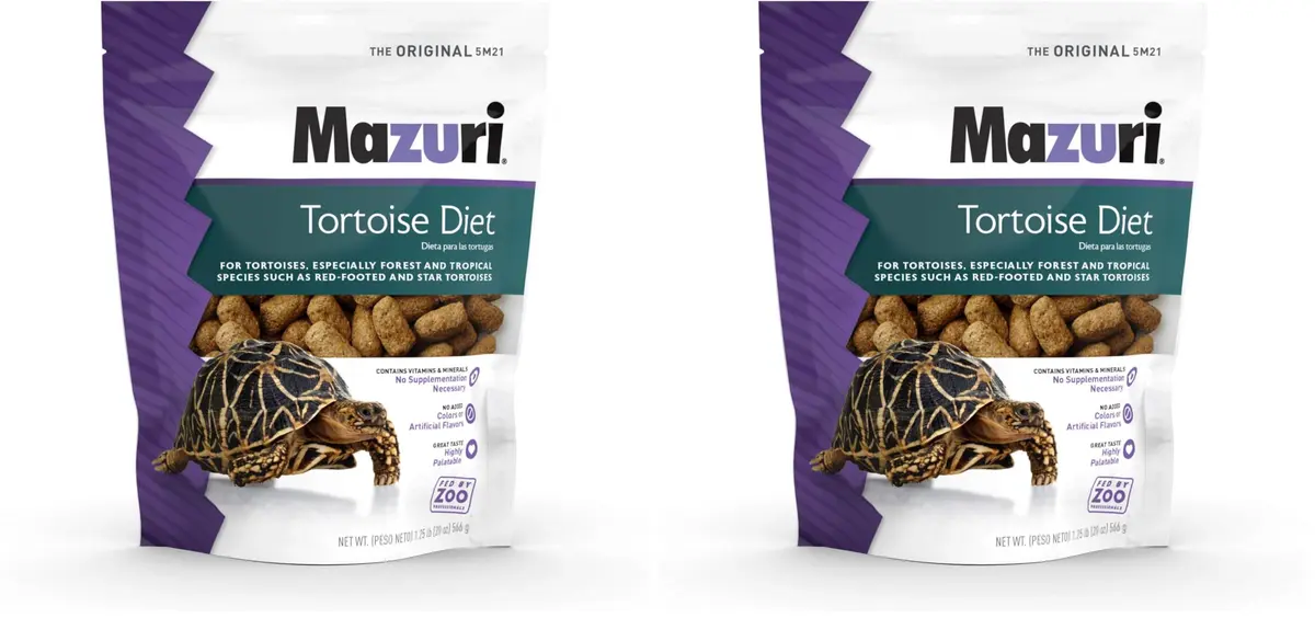 Mazuri Tortoise Diet 20 Ounce (20 OZ) Bag (Pack of 2) | Complete Nutrition for Tropical & Forest Tortoises - main product image