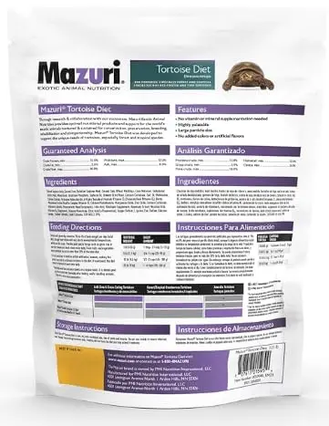Mazuri Tortoise Diet 20 Ounce (20 OZ) Bag (Pack of 2) | Complete Nutrition for Tropical & Forest Tortoises - view 2