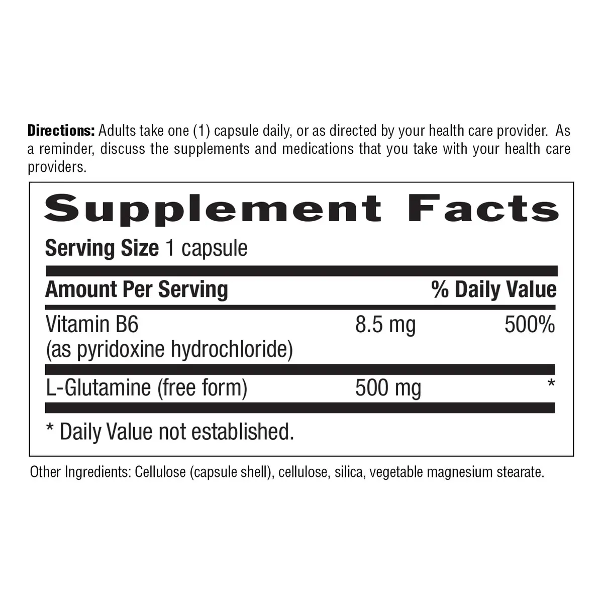 Country Life L-Glutamine 500 mg with B6 | Supports Muscle Recovery & Gut Health (100 Capsules Pack of 2) - view 5