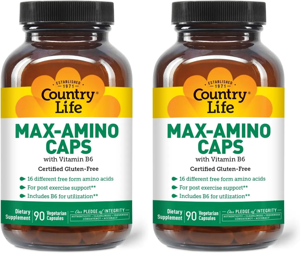 Country Life Maxi-Amino with 16 Free Form Amino Acids | Vegetarian Capsules, Gluten Free - main product image