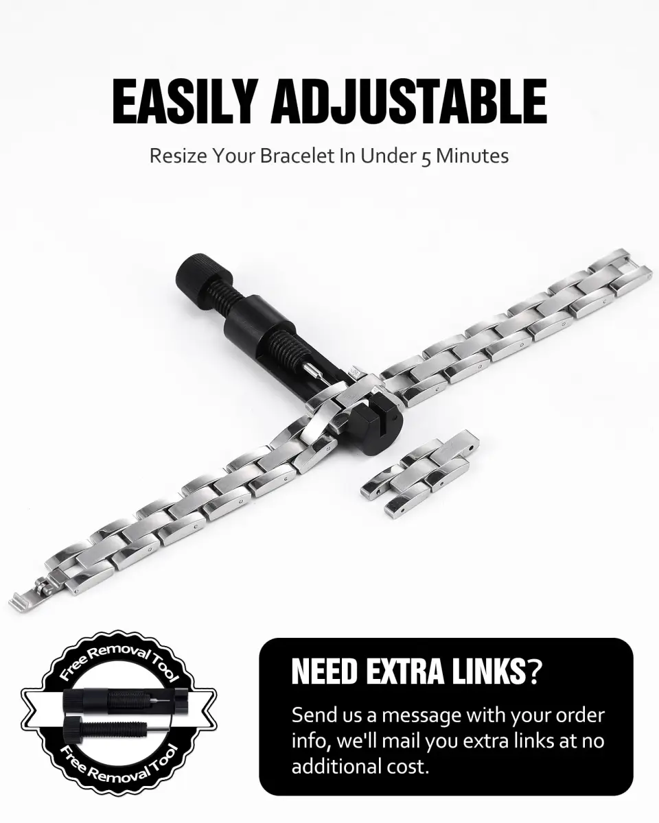 Jecanori Ultra Strength Magnetic Bracelet for Men, 25.5cm (10in) | Genuine Hematite & Neodymium Magnets - view 6
