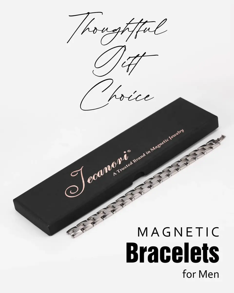 Jecanori Ultra Strength Magnetic Bracelet for Men, 25.5cm (10in) | Genuine Hematite & Neodymium Magnets - view 7