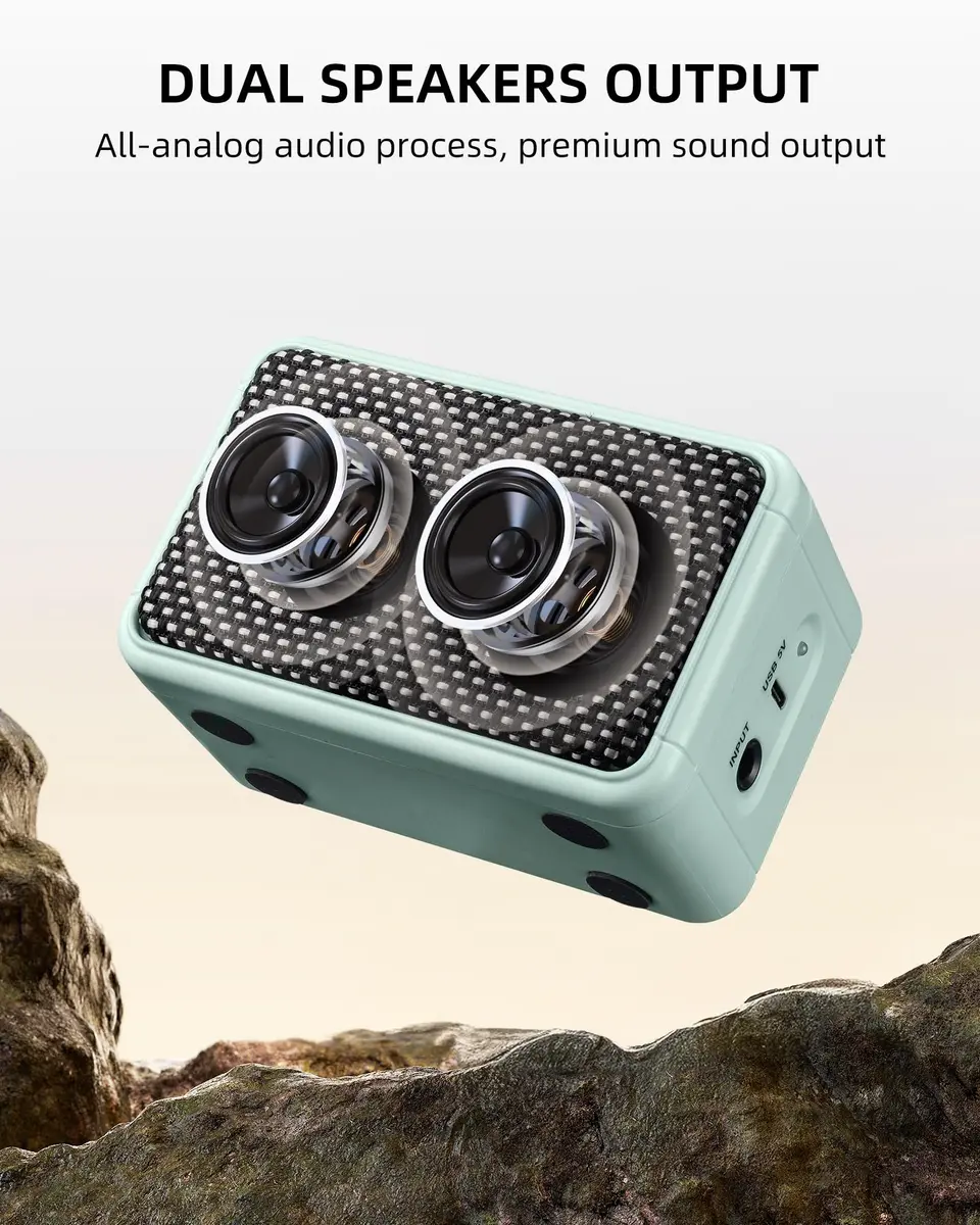 LEKATO Mini Guitar Amplifier, 5W Dual Speakers, Bluetooth, Rechargeable, 6H Playtime, Headphone Jack, Portable (Blue) - view 7