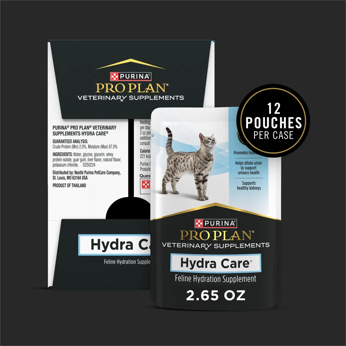 Pro Plan Veterinary Hydra Care Cat Hydration Supplement 24 Pouches | Supports Kidney & Hydration - view 9