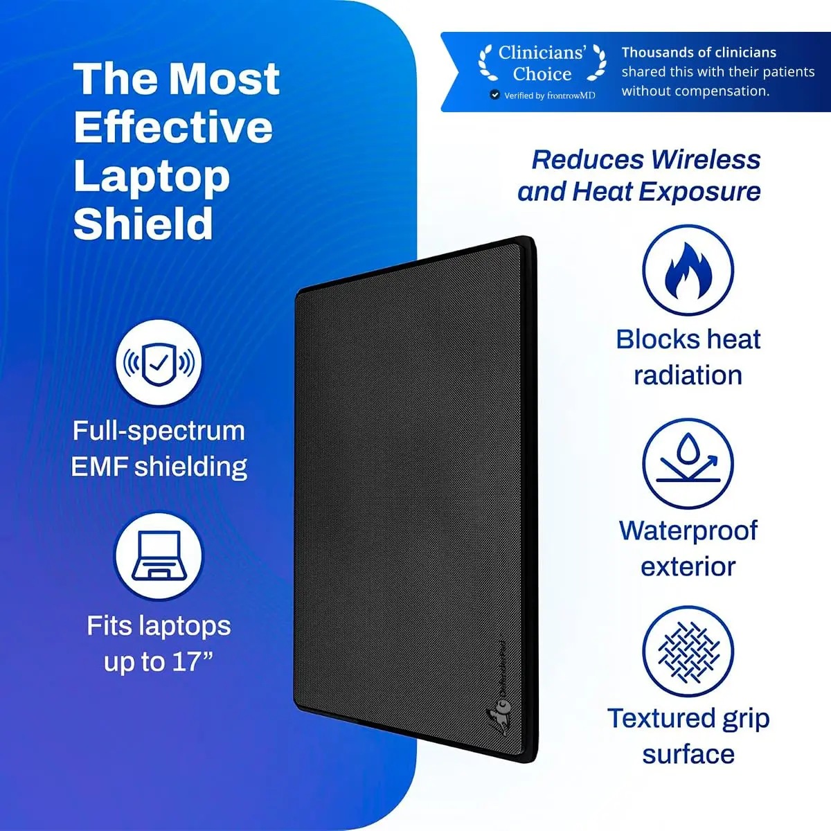 DefenderShield Laptop Pad for EMF Protection | Full Spectrum EMF Blocker for Up to 16” Laptops - view 3