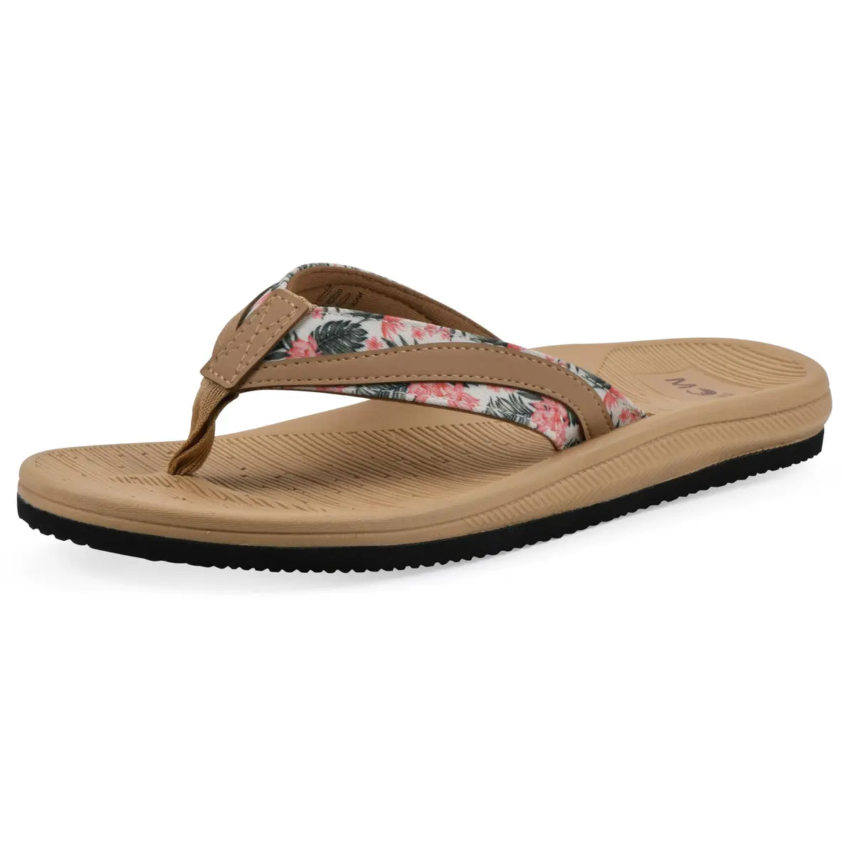 Island Surf Women's Aruba Flip-Flop Sandal, Tan Print, 9 M | Cloud-like Cushion & Arch Support - main product image