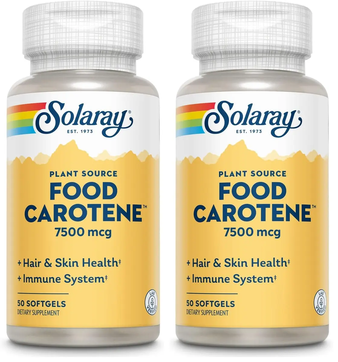 SOLARAY Food Carotene 50ct | Vitamin A Beta Carotene 25000IU for Skin & Eyes Support - main product image