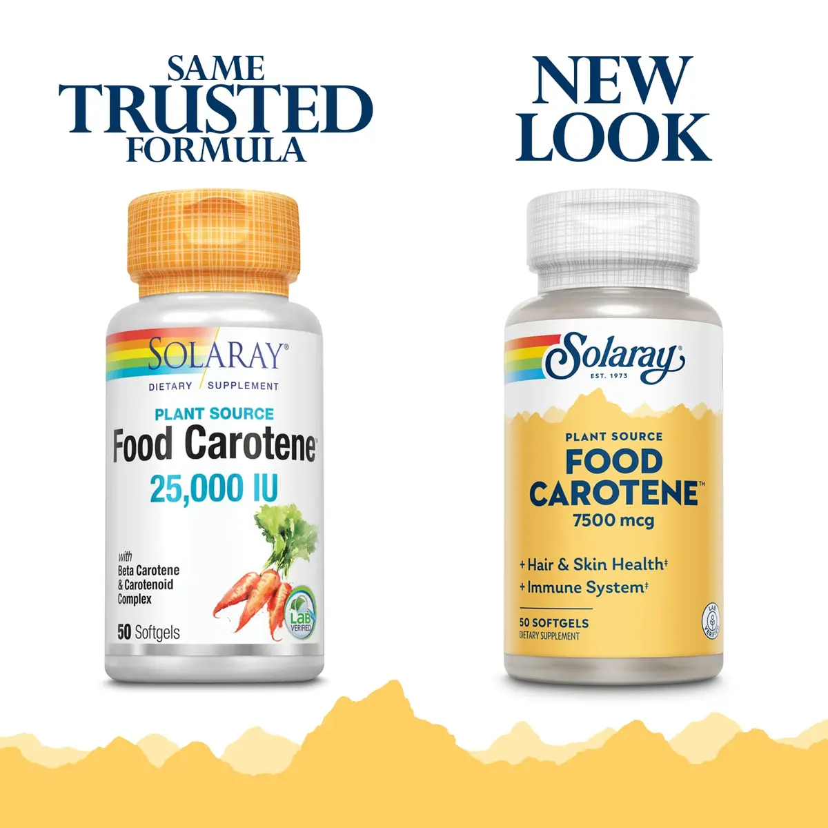 SOLARAY Food Carotene 50ct | Vitamin A Beta Carotene 25000IU for Skin & Eyes Support - view 2