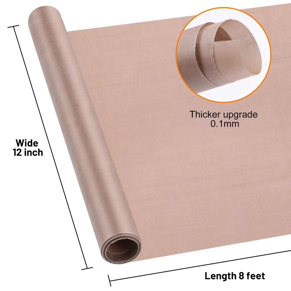 HTVRONT Teflon Sheets for Heat Press - 12" x 8 FT (24 FT Total) | Heat Resistant PTFE Transfer Paper Roll (Pack of 2) - view 3