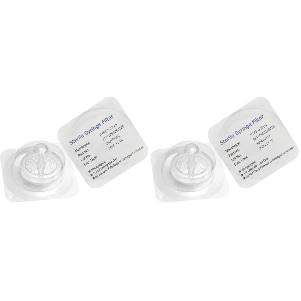 Biomed Scientific Sterile PTFE Syringe Filters 25 mm 0.22 µm 20 Filters | Individually Packaged, Gamma Irradiated - main product image