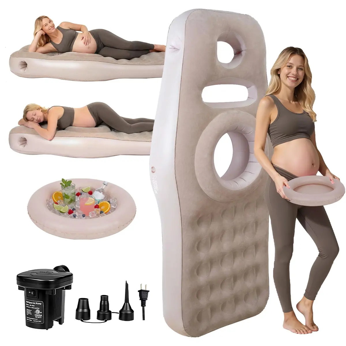 YATAOQINGJIE Inflatable Pregnancy Belly Pillow 68.5in | Support for Stomach Sleepers - main product image