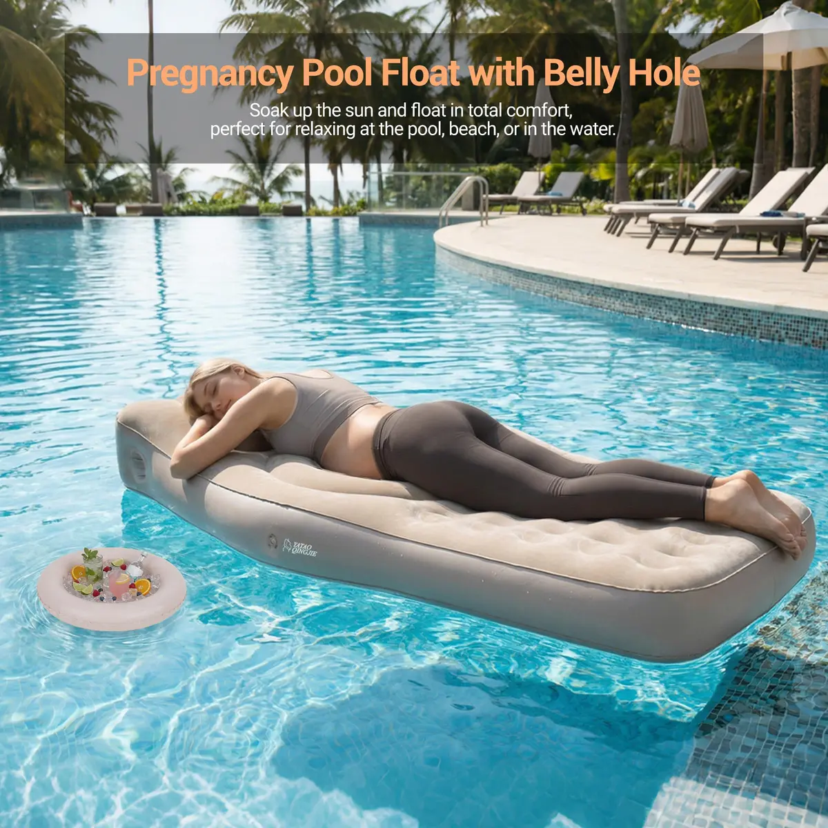 YATAOQINGJIE Inflatable Pregnancy Belly Pillow 68.5in | Support for Stomach Sleepers - view 4