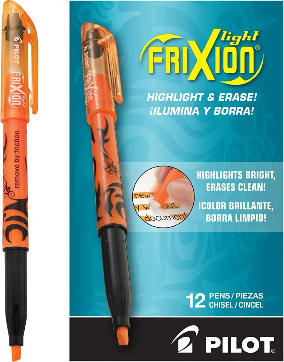 PILOT FriXion Light Erasable Highlighters, Chisel Tip, Orange, 12 Count (144 Total Pieces) | Erasable Ink for School, Journaling, Office - view 2