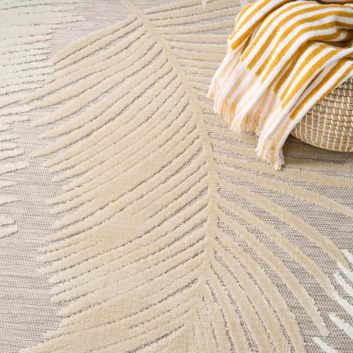 Nourison Suncoast Beige 7'10" x 9'10" Area Rug | Easy Clean, Non Shedding, Indoor/Outdoor (8' x 10') - view 5