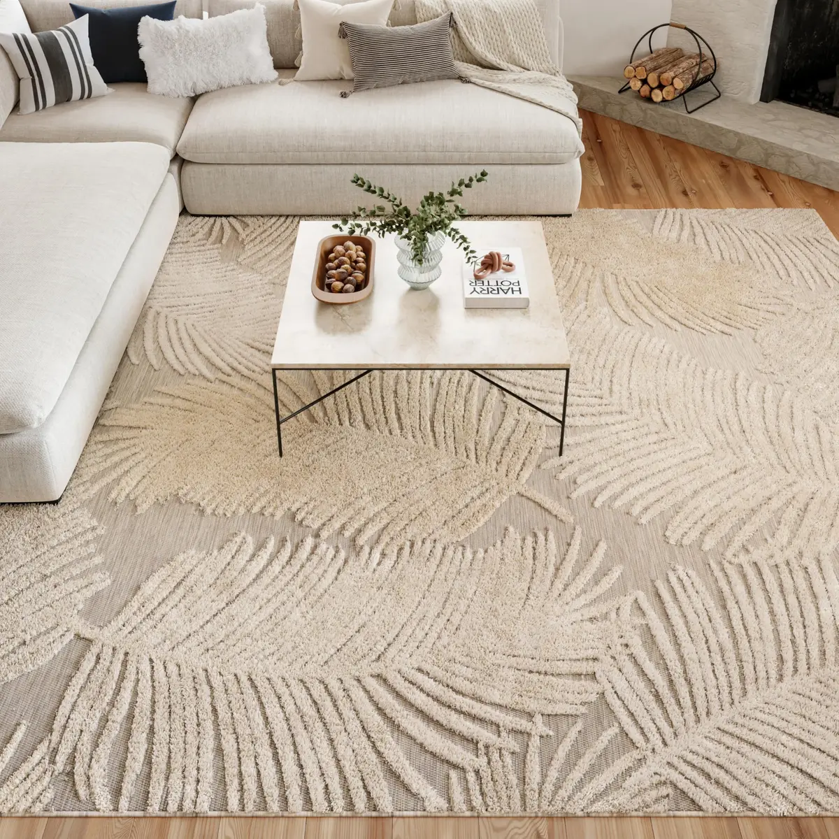 Nourison Suncoast Beige 7'10" x 9'10" Area Rug | Easy Clean, Non Shedding, Indoor/Outdoor (8' x 10') - view 6