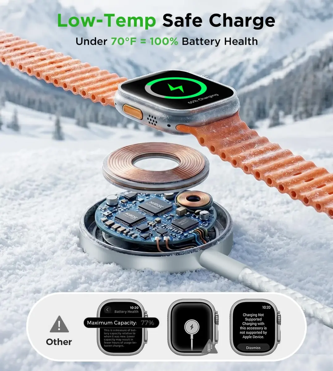 xiwxi 3-in-2 Multi-Charging Cable 1.2m (USB-C/Lightning/Magnetic Watch) | Charge iPhone, Watch, Camera Simultaneously - view 7