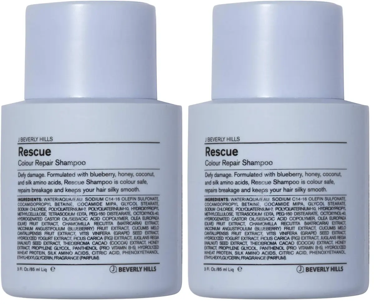 J Beverly Hills Blue Rescue Colour Repair Shampoo 3 oz | Sulfate-Free, Repairs Damage, Adds Shine - main product image