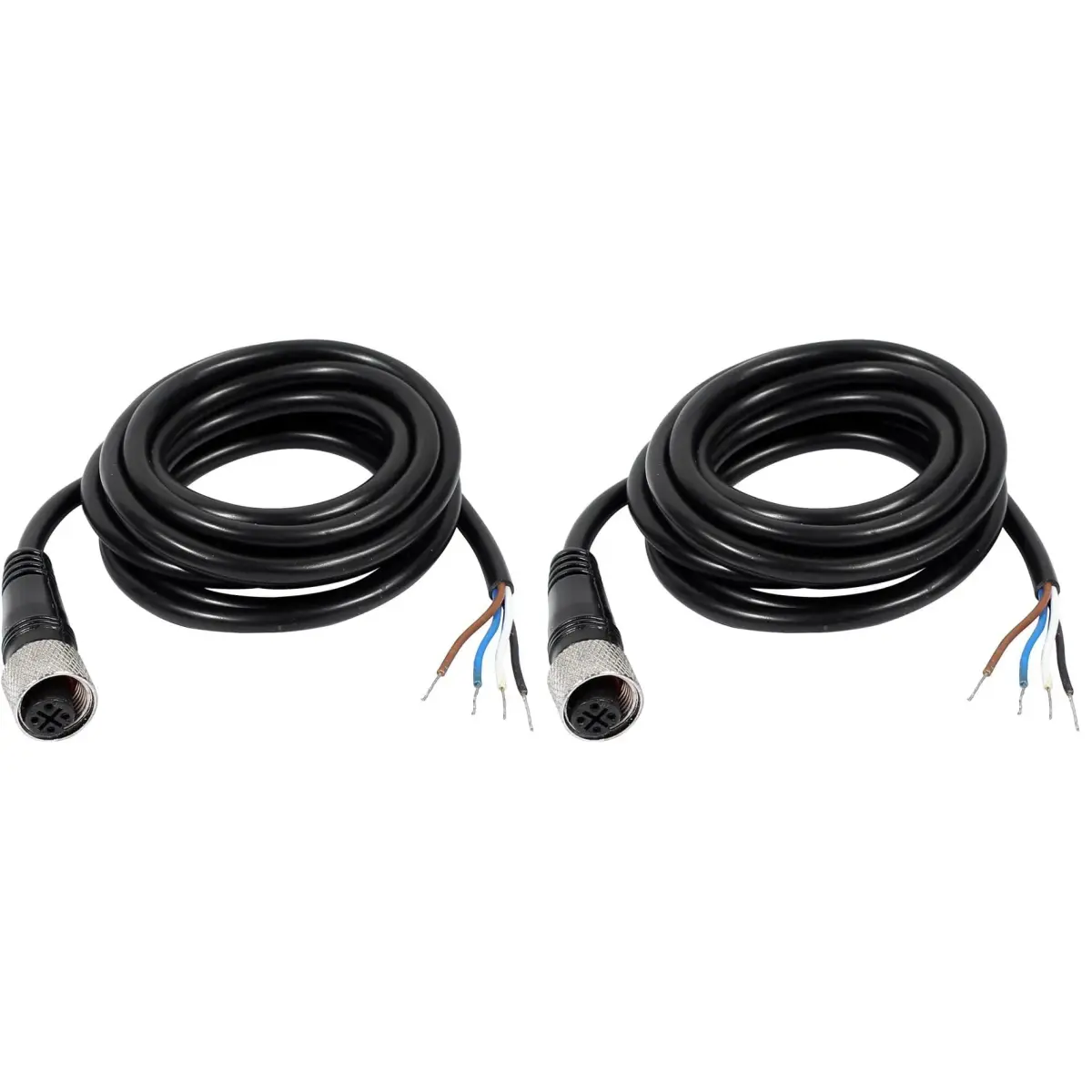 uxcell M12 Female Straight 4 Pin Connector Aviation Socket Electrical Cable 2m (Pack of 2) | 2 Meter Length - main product image