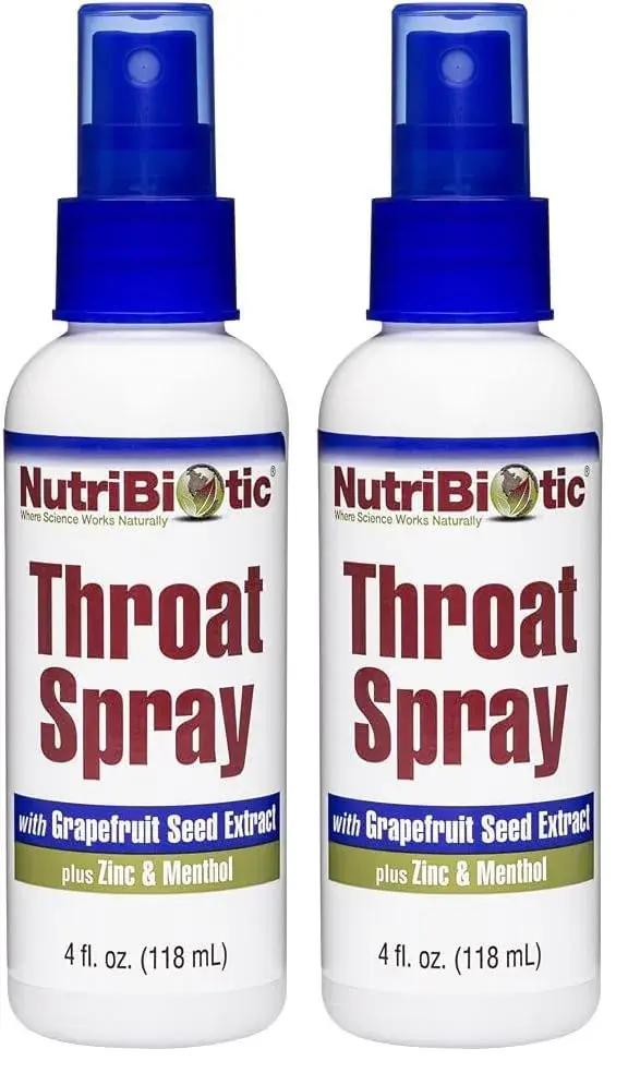 NutriBiotic Throat Spray with GSE 237ml (8 Fl Oz) | Soothing Sore Throat Support with Zinc & Menthol - main product image