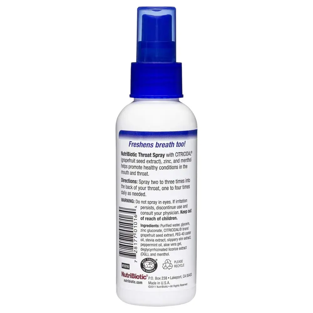 NutriBiotic Throat Spray with GSE 237ml (8 Fl Oz) | Soothing Sore Throat Support with Zinc & Menthol - view 3