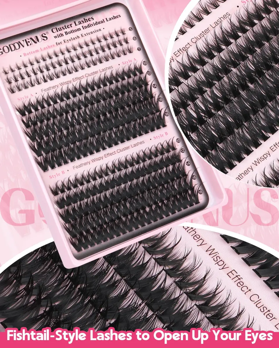 Goddvenus Natural False Eyelash Clusters Kit C Curl | 260 Count DIY Wispy - view 7