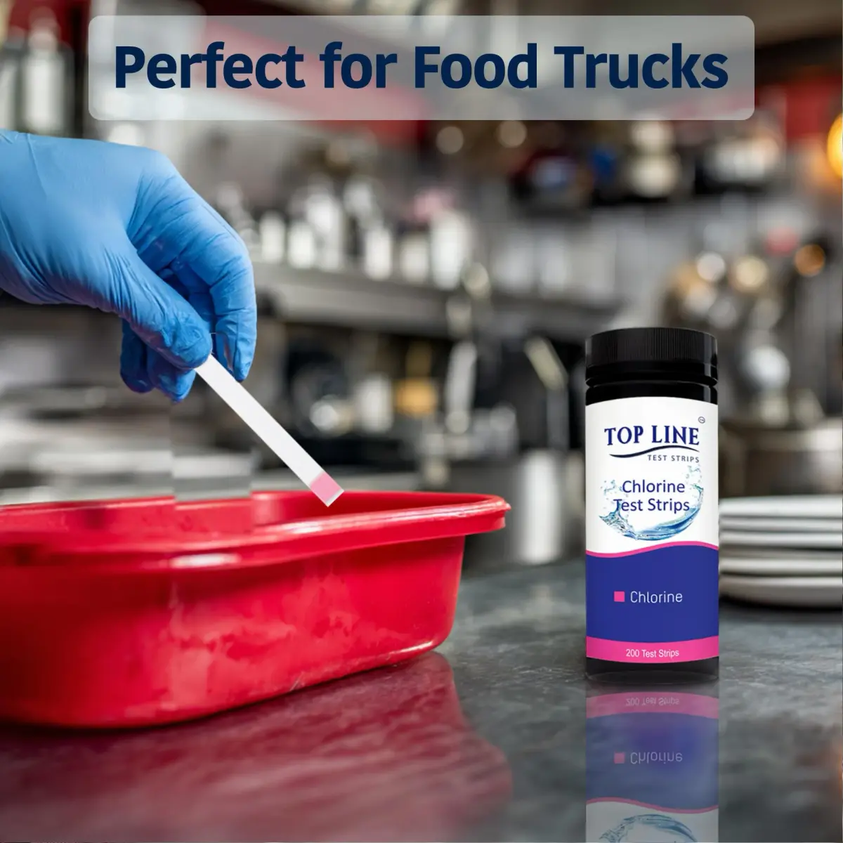 TOP LINE TEST STRIPS 200 Chlorine Test Strips for Food Service 0-500 ppm (Pack of 2) - view 6