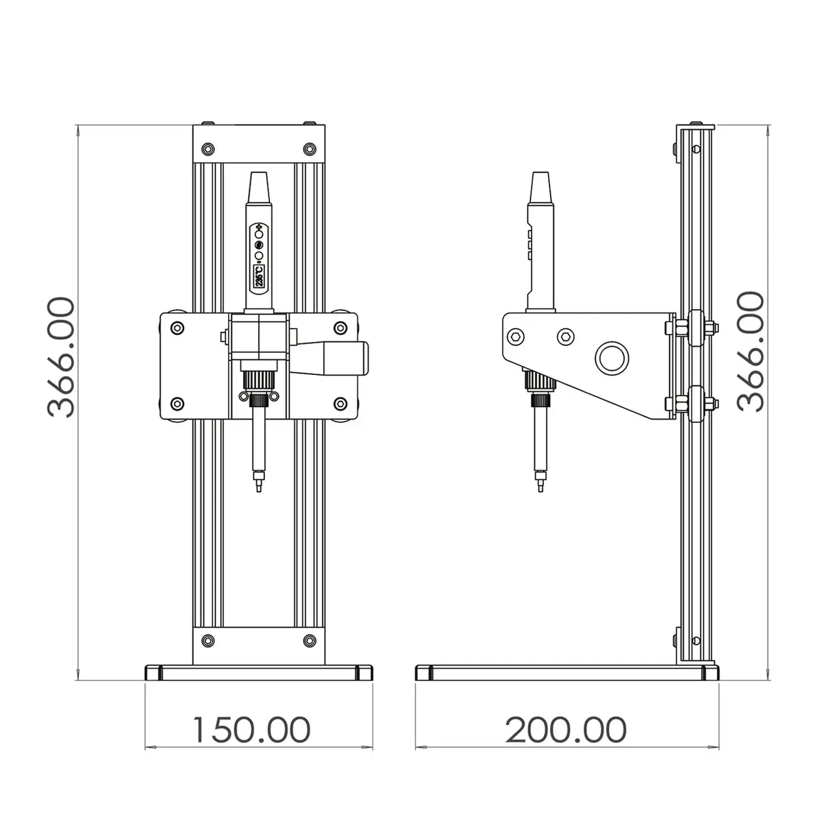 3DZWMAN Vertical Heat Set Insert Tool Press with 380PCS M2-M8 Brass Metric Knurled Inserts & 60W Soldering Iron | 210mm Insertion Height - view 7