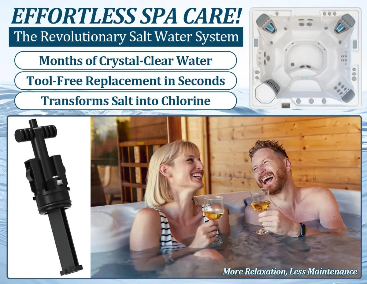 Virellionixis Salt Water Chlorination System Cartridge Replacement for Spas & Hot Tubs 2.9 in (7.37 cm) | Gentle, Soft Fresh Water for Dry Eyes & Itchy Skin - view 7