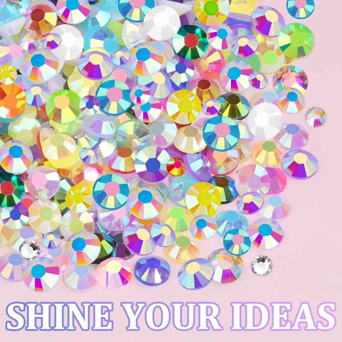 TINKRSTUFF Jelly Rhinestones for Nail Art & Crafts, 40000 Pcs 3-5mm Multicolor Resin Gems with B7000 Glue | Vibrant AB Finish - view 7