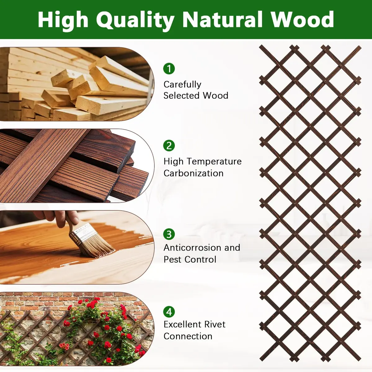 Tilinyan & one Expandable Garden Trellis 4 PCS | 114.9 cm (45.2") L x 27.9 cm (11") W - view 9