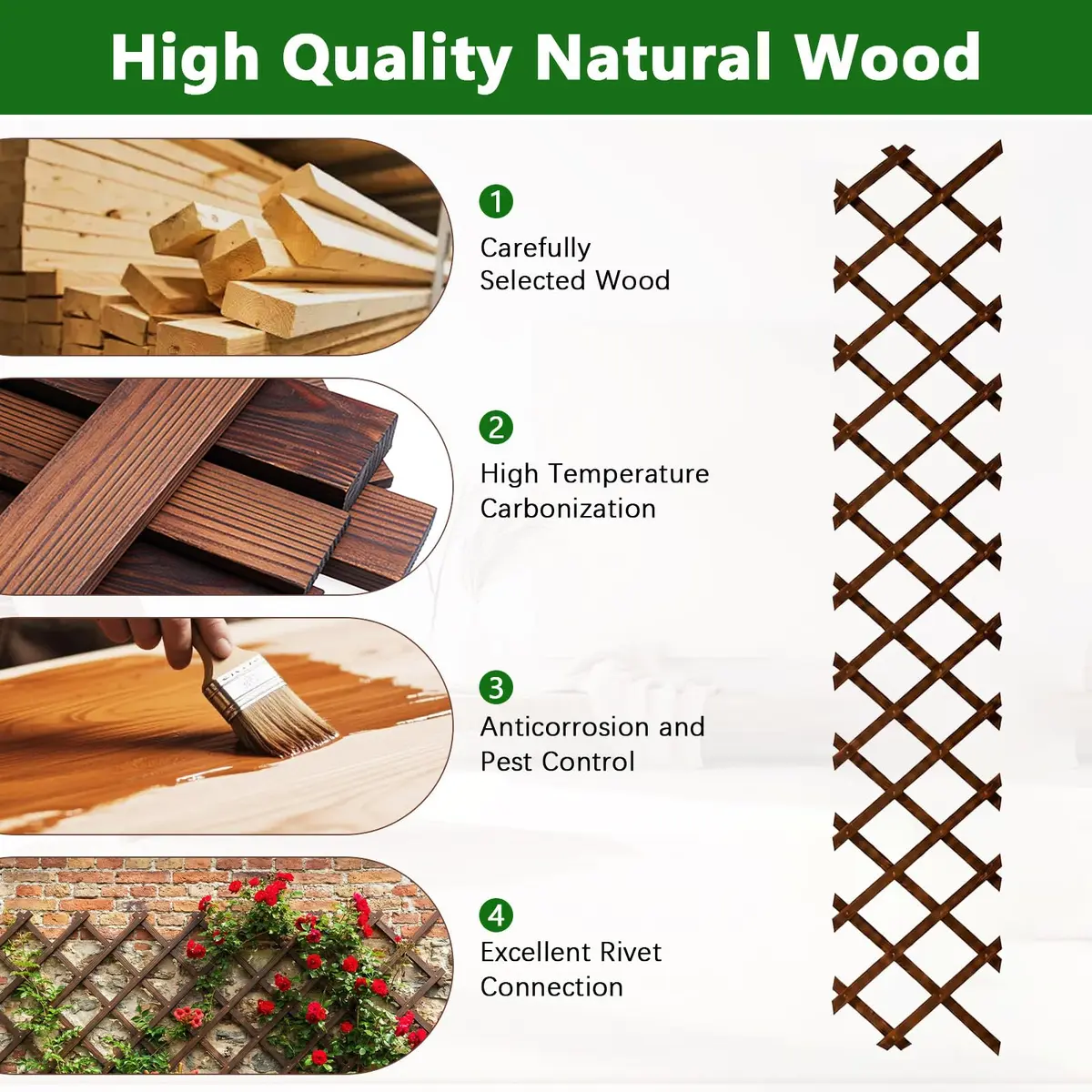 Tilinyan & one Expandable Garden Trellis 13" x 68" (4 PCS) | Climbing Plant Support Structure for Outdoor Vines - view 9