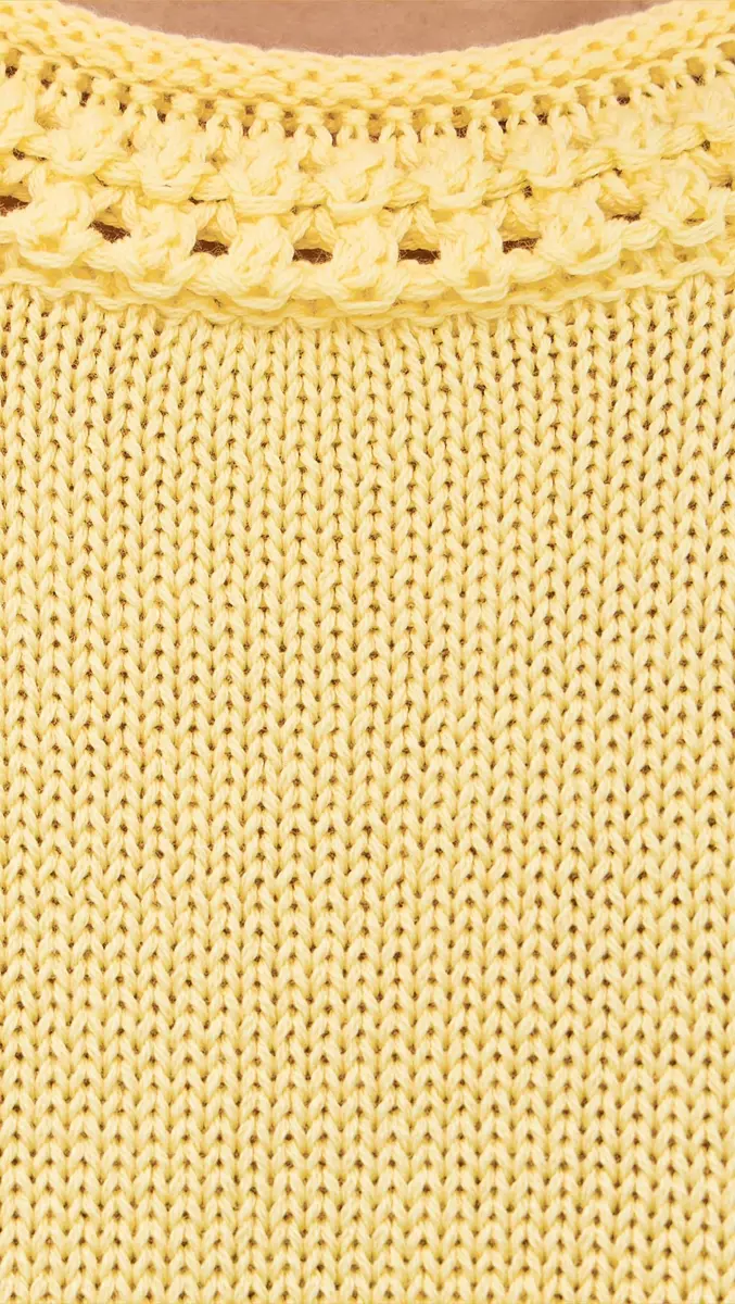 Velvet by Graham & Spencer Vanny Novelty Pima Cotton Sweater Top, Butter, Small | Lightweight, Regular Fit, Cotton - view 6