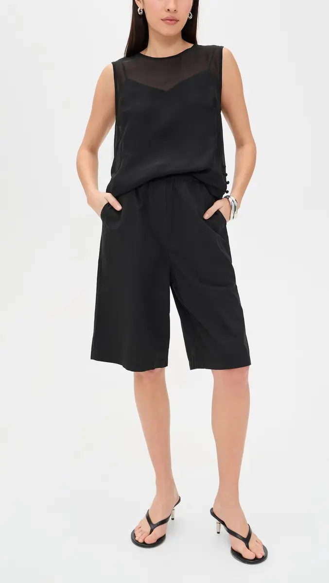 Velvet Women's Tomoko Shorts, Black, XS | Lightweight Poplin, High Rise, On-seam Pockets - view 2