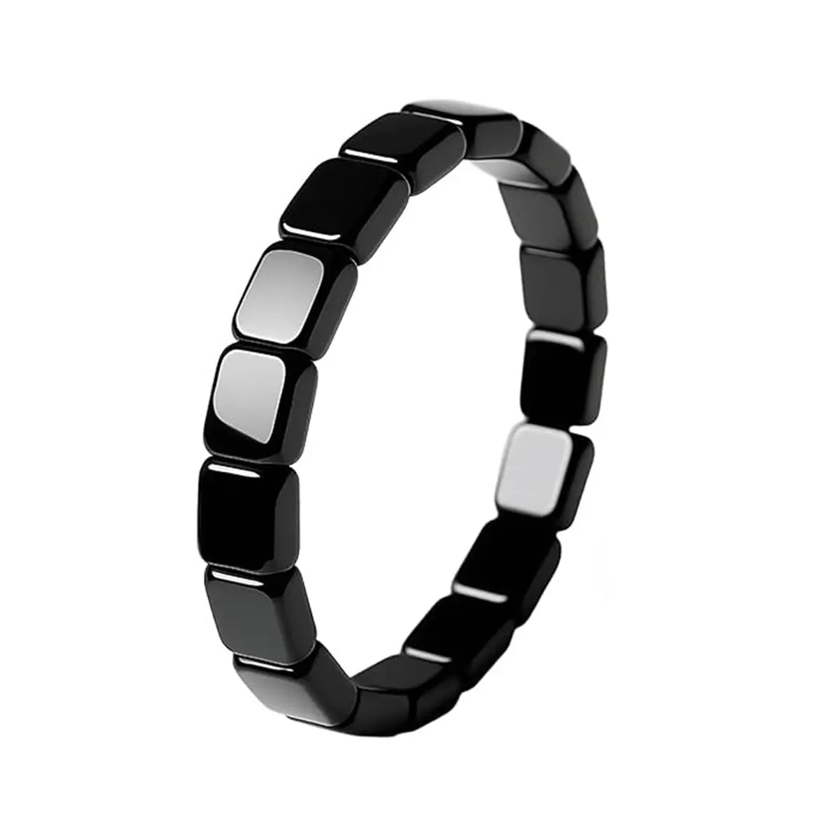NORLSO Hematite Bracelet for Men Reclaim Your Edge Confidence Natural Hematite Stone Stretch Beaded Bracelet Male Energy Inspirational Jewelry Gifts - main product image