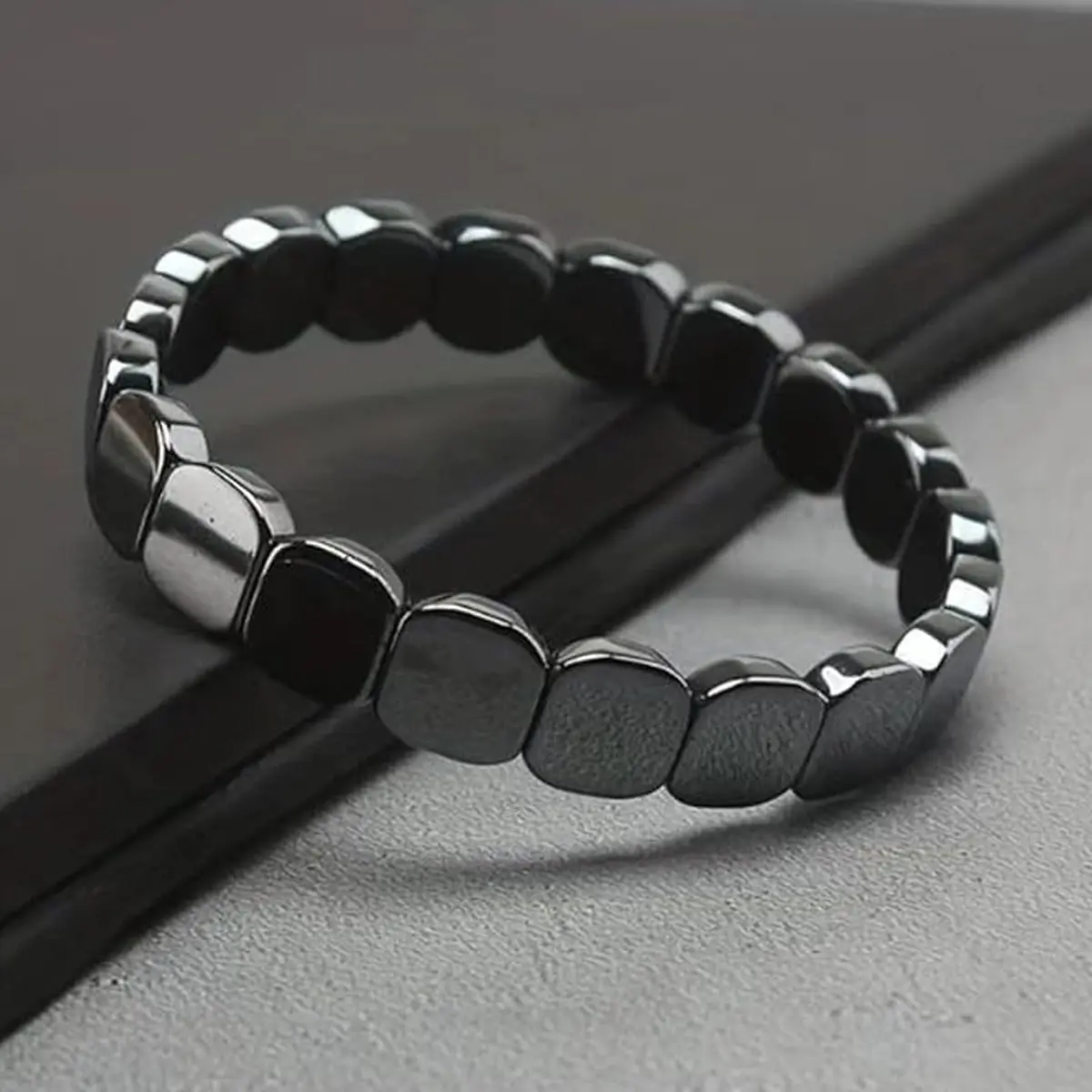 NORLSO Hematite Bracelet for Men Reclaim Your Edge Confidence Natural Hematite Stone Stretch Beaded Bracelet Male Energy Inspirational Jewelry Gifts - view 6