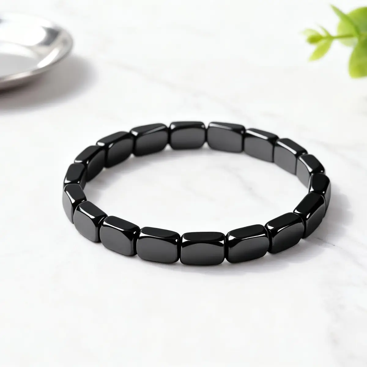 NORLSO Hematite Bracelet for Men Reclaim Your Edge Confidence Natural Hematite Stone Stretch Beaded Bracelet Male Energy Inspirational Jewelry Gifts - view 7