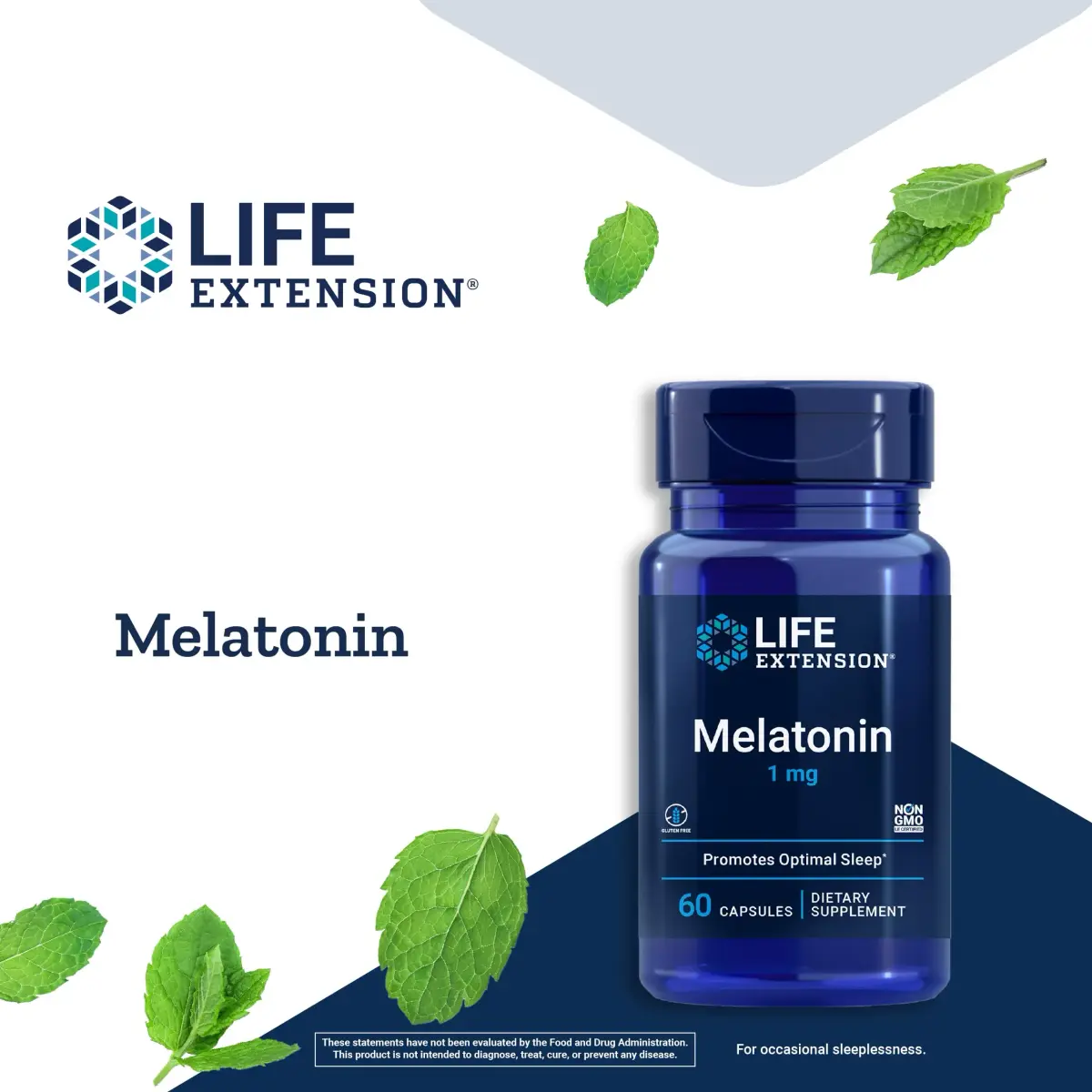Life Extension Melatonin 1 mg Capsules | Restful Night Sleep Support - view 4