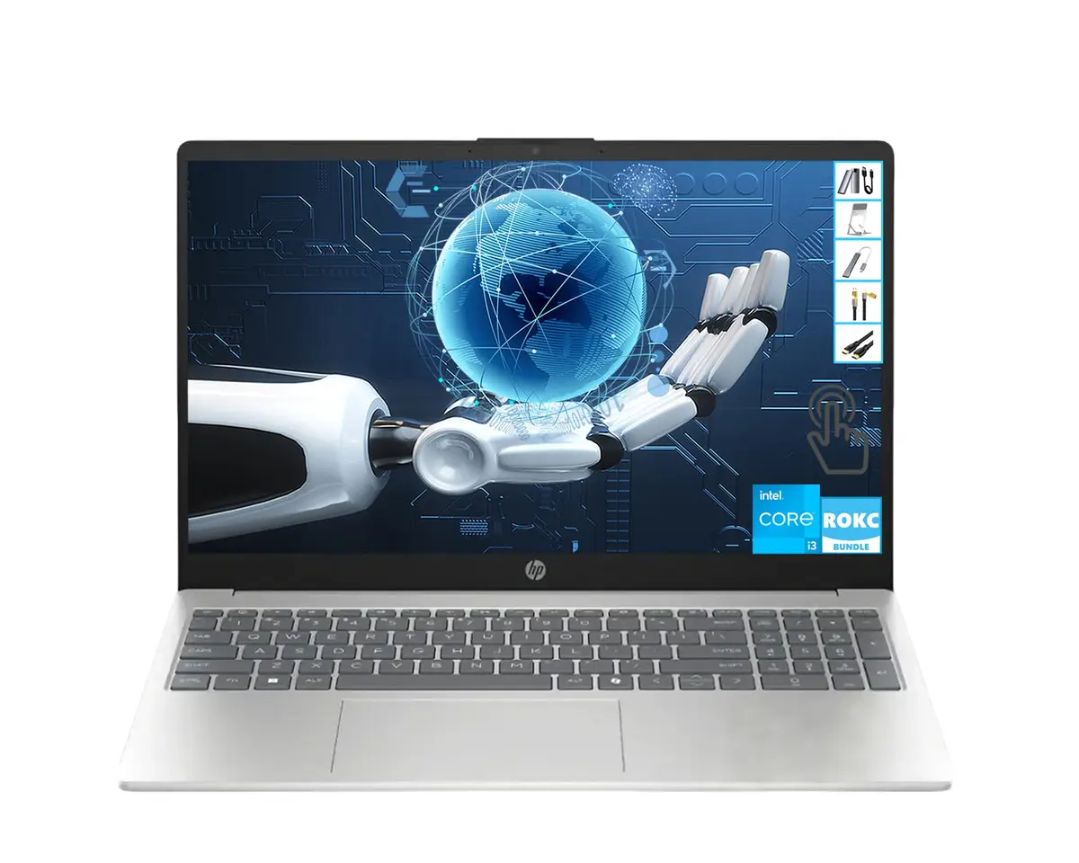 HP 15.6" Touchscreen Laptop for Students, Intel Core i3, 16GB RAM | 512GB SSD, Lightweight, Long Battery Life - main product image