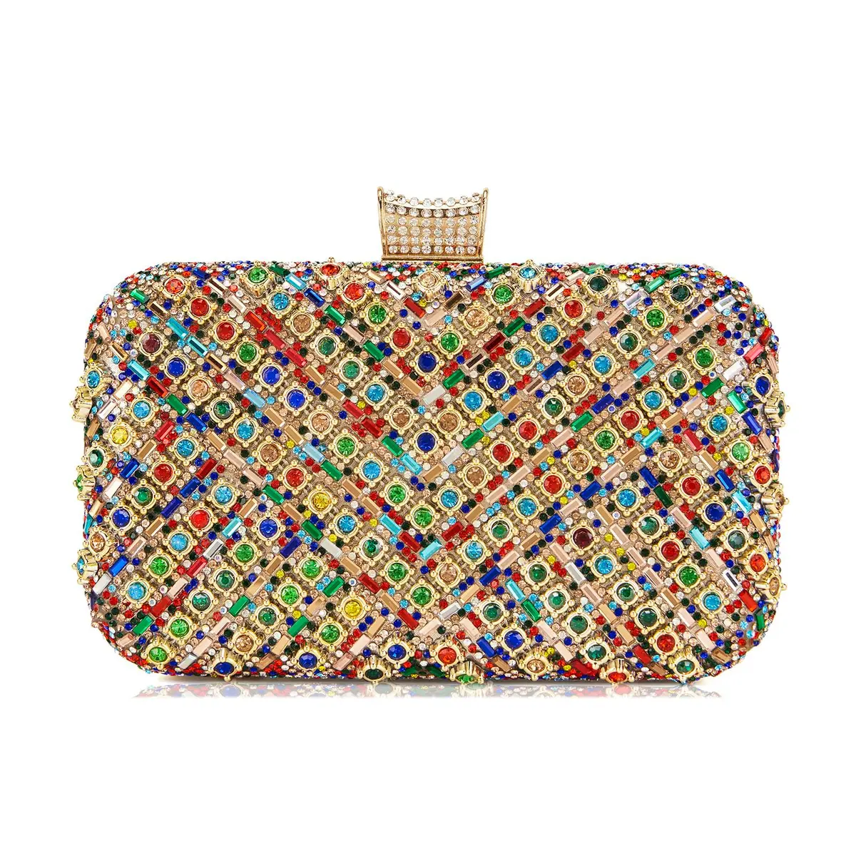 Milisente Clutch Purses for Women Crystal Gemstone Evening Bag Wedding Prom | Glamorous, Compact, Detachable Chain - main product image