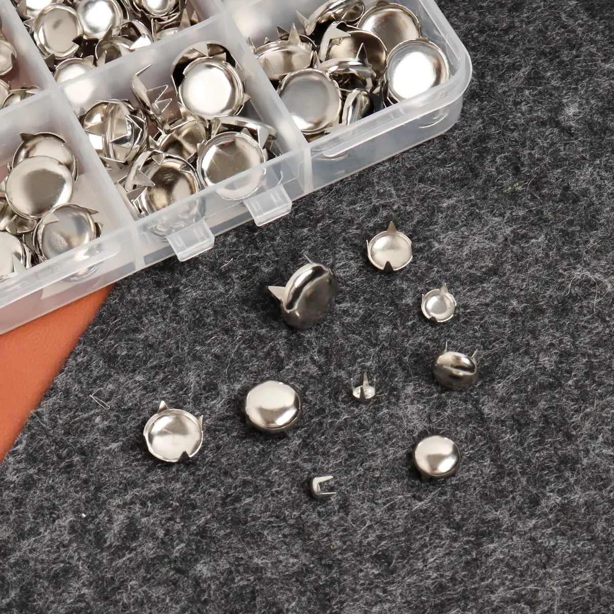 SBYURE 300 Pieces Round Dome Studs 5 Sizes Silver | Versatile Leathercraft Accessories for DIY & Clothing - view 4