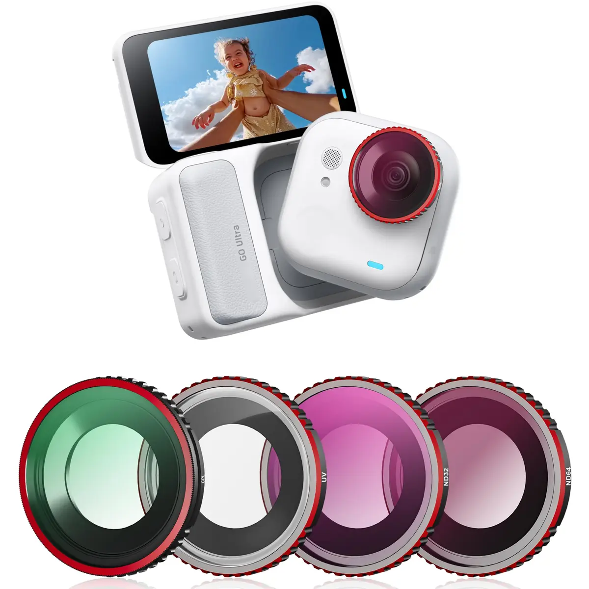 STARTRC VCR ND CPL Filters Set for Insta360 Go Ultra | Optical Glass, Multi Coating, 4 Pack - main product image