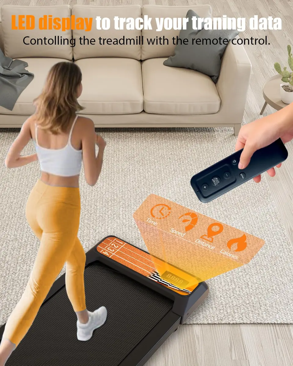 HCOIW Walking Treadmill Pad with Incline 8% | Portable Under Desk Treadmill, 2.5HP, Quiet, 2-in-1, Remote & LED Screen, 270LBS - view 6