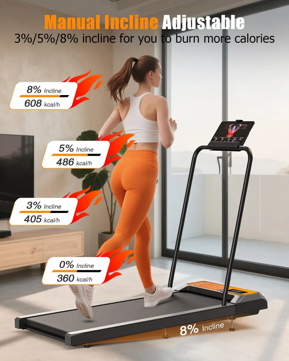 HCOIW Walking Treadmill Pad with Incline 8% | Portable Under Desk Treadmill, 2.5HP, Quiet, 2-in-1, Remote & LED Screen, 270LBS - view 2