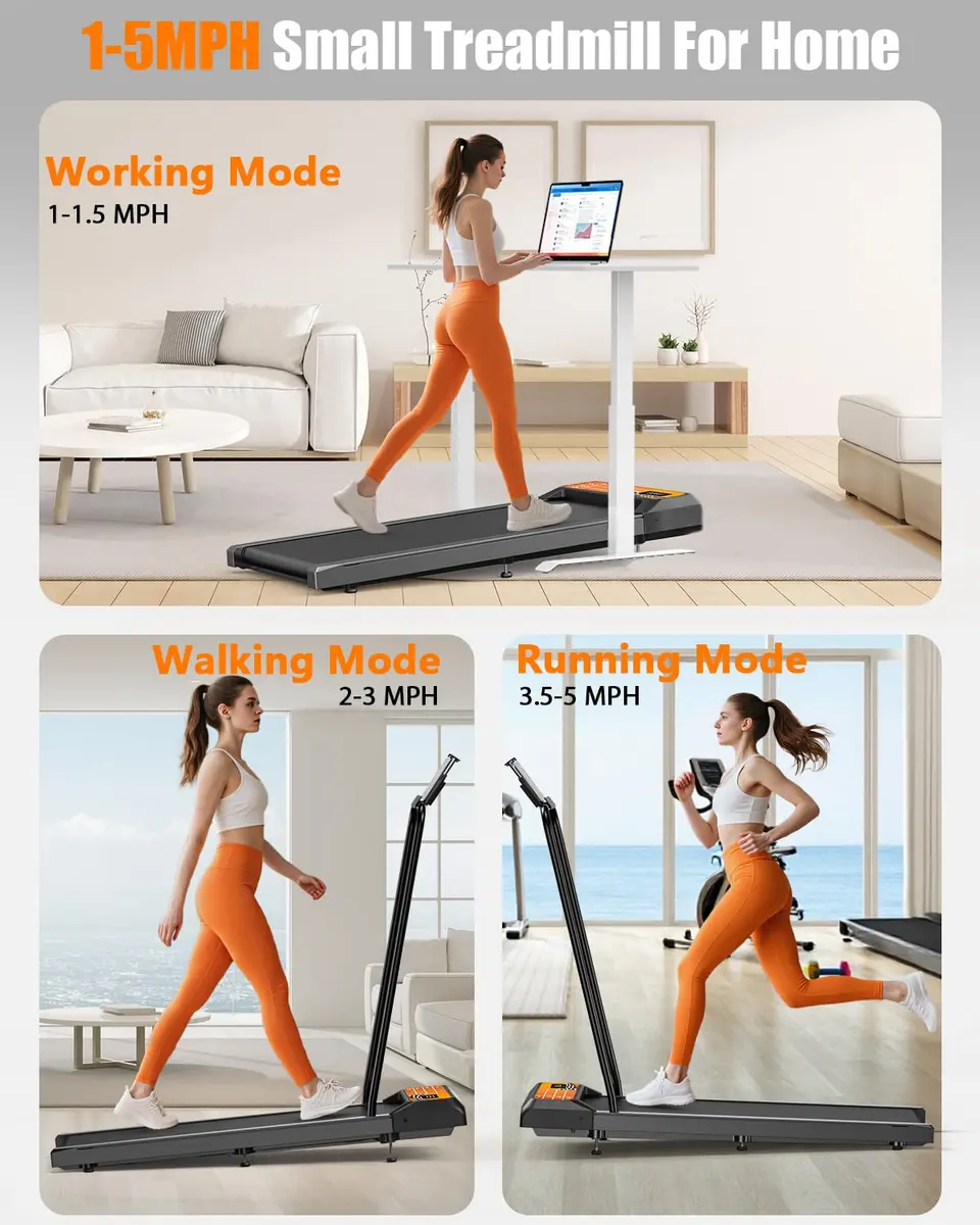 HCOIW Walking Treadmill Pad with Incline 8% | Portable Under Desk Treadmill, 2.5HP, Quiet, 2-in-1, Remote & LED Screen, 270LBS - view 3