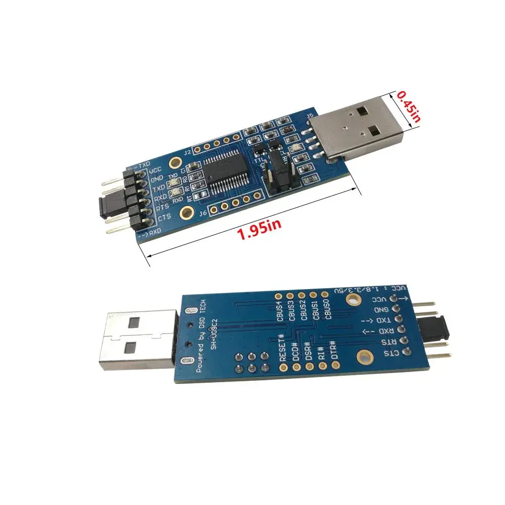 DSD TECH SH-U09C2 USB to TTL Adapter with FTDI FT232RL IC & Protective Case (Pack of 2) | Debugging & Programming Tool - view 5