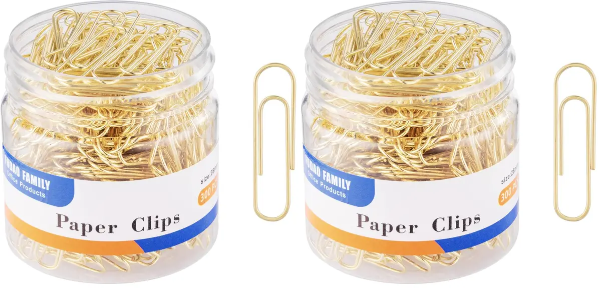 FUDAO FAMILY Gold Paper Clips 28mm | Reusable, Corrosion-Resistant Office & School Supplies - main product image