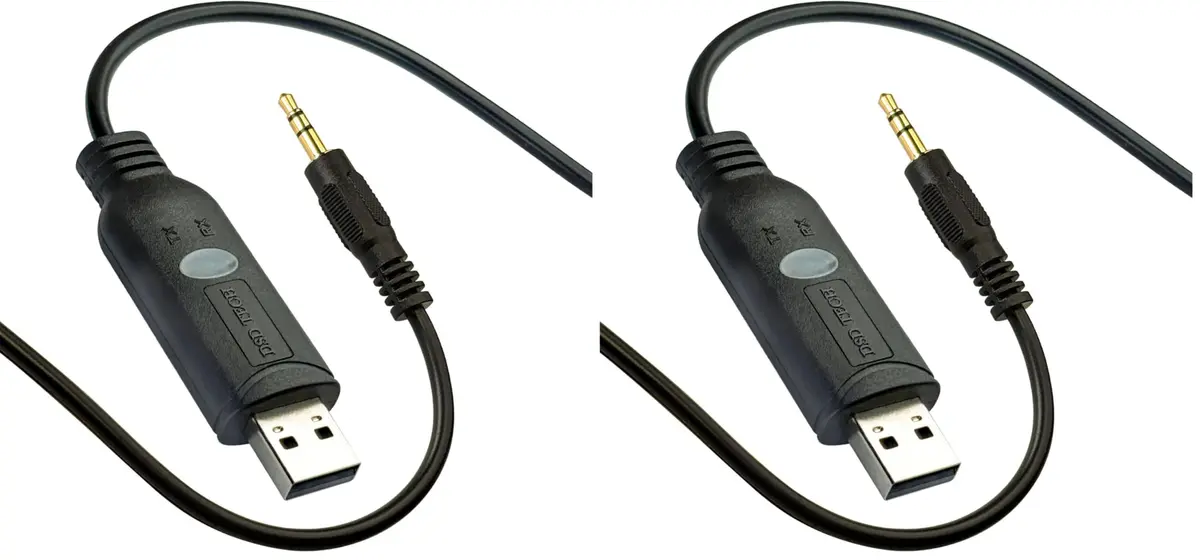 DSD TECH SH-U35B USB RS232 to 3.5mm Serial Cable 1.83m (6ft) Pack of 2 | FTDI FT232RL Chip for Stable Data Transmission - main product image