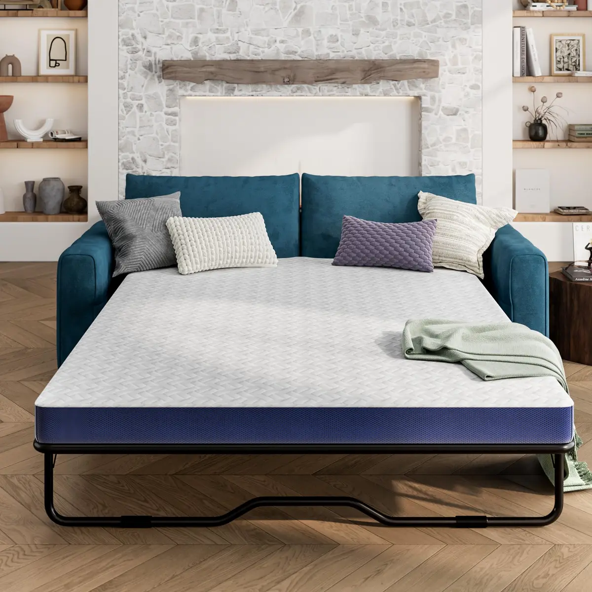 Wellynap 4 Inch Gel Memory Foam Sofa Mattress Queen Size 72 x 58 Inches | Removable Cover for Guest & RV Use - view 3