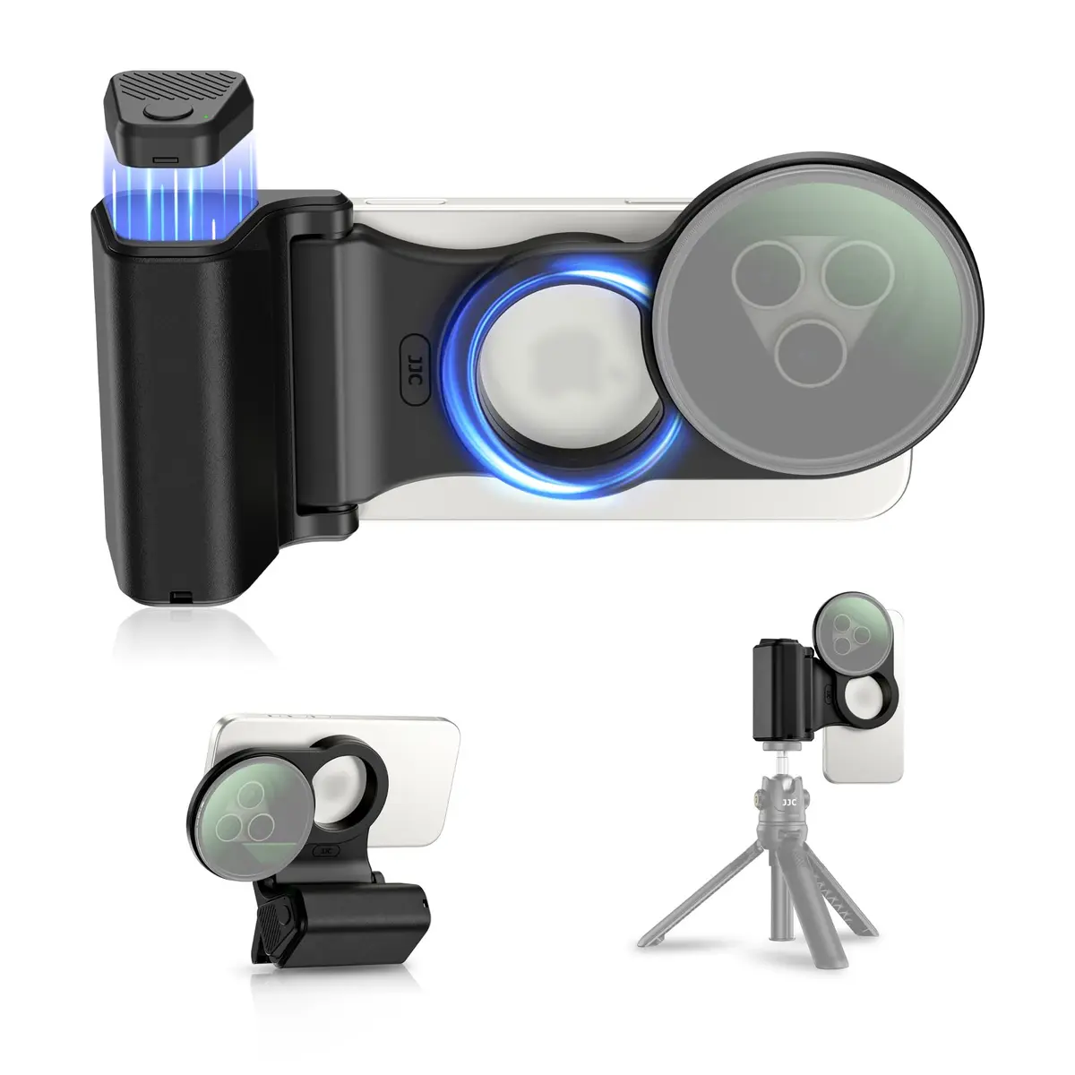 JJC Magnetic Phone Camera Grip with 67mm Filter Adapter Kit for iPhone 16 Pro 15 Pro 14 Pro | Vlogging & Filmmaking Support - main product image